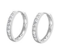 LOTUS SILVER Aros de Plata Mujer LP1936-4/2 - Pendientes Mujer Plata de ley 925 con Circonita Cúbica - Ligeros, Cómodos y Resistentes - Cierre Seguro Congo - Hoops - Argollas de Plata