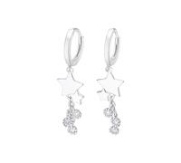 LOTUS SILVER Aros de Plata Mujer LP3212-4/1 - Pendientes Mujer Plata de ley 925 Estrella - Ligeros, Cómodos y Resistentes - Cierre Seguro Congo - Trendy - Argollas de Plata