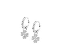 LOTUS SILVER Aros de Plata Mujer LP3629-4/1 - Pendientes Mujer Plata de ley 925 Trébol - Ligeros, Cómodos y Resistentes - Cierre Seguro Congo - Mystic - Argollas de Plata