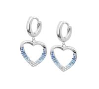 LOTUS SILVER Aros de Plata Mujer LP3718-4/1 - Pendientes Mujer Plata de Ley 925 Corazón - Ligeros, Cómodos y Resistentes - Cierre Seguro Congo - Colors - Argollas