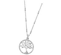 Lotus Silver Collar Cadena Dama Árbol de la Vida 925 Plata Circonia Blanca