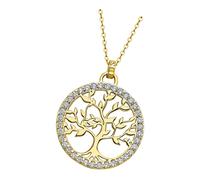 Lotus Silver Collar con Zircón 925 Plata Árbol de la Vida LP1746-1-2