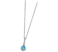 LOTUS Silver Collar Dama Zirconia Gota Turquesa Plata 925 JLP1592-1-3
