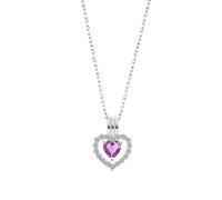 LOTUS SILVER Collar Mujer Plata de Ley 925 - Colgante de Corazón - Acabado Refinado LP3555-1/2 - Collares Mujer - Regalo de Cumpleaños, Aniversario, San Valentín, Madre y más