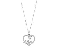 LOTUS SILVER Collar Mujer Plata de Ley 925 - Colgante de Corazón - Acabado Refinado LP3617-1/1 - Collares Mujer - Regalo de Cumpleaños, Aniversario, San Valentín, Madre y más