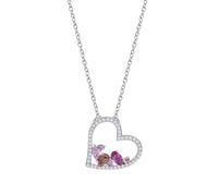 LOTUS SILVER Collar Mujer Plata de Ley 925 - Colgante de Corazón - Acabado Refinado LP3914-1/1 - Collares Mujer - Regalo de Cumpleaños, Aniversario, San Valentín, Madre y más