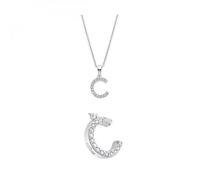 LOTUS SILVER Collar Mujer Plata de Ley 925 - Colgante de Iniciales Letra C - Acabado Refinado LP1958-1/C - Collares Mujer - Regalo de Cumpleaños, Aniversario, San Valentín, Madre y más