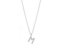 LOTUS SILVER Collar Mujer Plata de Ley 925 - Colgante de Iniciales Letra M - Acabado Refinado LP1958-1/M - Collares Mujer - Regalo de Cumpleaños, Aniversario, San Valentín, Madre y más