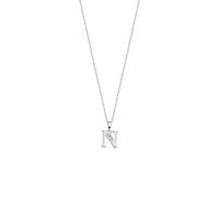 LOTUS SILVER Collar Mujer Plata de Ley 925 - Colgante de Iniciales Letra N - Acabado Refinado LP3054-1/N - Collares Mujer - Regalo de Cumpleaños, Aniversario, San Valentín, Madre y más