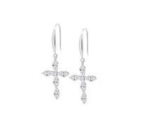 LOTUS SILVER Pendientes Mujer Plata 925 ml - Pendientes de gota Cruz