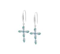 LOTUS SILVER Pendientes Mujer Plata 925 ml - Pendientes de gota Cruz
