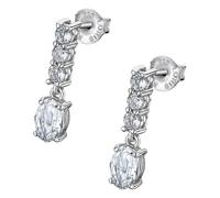 Lotus Silver Pendientes Glamour De Zirconia Plateado 925 Plata Esterlina