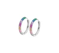 LOTUS SILVER Aros de Plata Mujer LP3484-4/2 - Pendientes Mujer Plata de ley 925 - Ligeros, Cómodos y Resistentes - Cierre Seguro Congo - Rainbow - Argollas de Plata