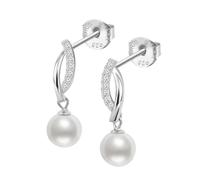 LOTUS SILVER Pendientes Mujer LP3832-4/1 Plata de Ley 925 ml - Perla - Ligeros, Cómodos y Resistentes - Cierre Seguro de Presión - Aretes de Mujer