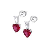 Lotus Silver Pendiente Sra.Corazon.Rojo.