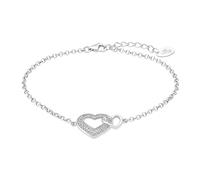 LOTUS SILVER Pulsera Plata Mujer LP1917-2/1 de Primera Ley 925 ml Corazón - Sofisticado Brazalete con Pulido y Acabado Refinado 16 cm - Regalo de Cumpleaños - Aniversario - Ocasiones Especiales