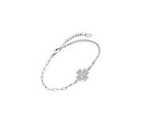 LOTUS SILVER Pulsera Plata Mujer LP3643-2/1 de Primera Ley 925 ml - Pulsera Trébol 4 Hojas con Amuleto de la Suerte - Pulido y Acabado Refinado Cumpleaños y Ocasiones Especiales