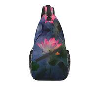 Lotus Sling Bag Casual Crossbody Flower Shoulder Bag Mochila Chest Daypack para Playa al Aire Libre