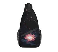 Lotus Sling Bag Casual Crossbody Flower Shoulder Bag Mochila Chest Daypack para Playa al Aire Libre