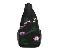 Lotus Sling Bag Casual Crossbody Flower Shoulder Bag Mochila Chest Daypack para Playa al Aire Libre