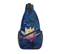 Lotus Sling Bag Casual Crossbody Flower Shoulder Bag Mochila Chest Daypack para Playa al Aire Libre
