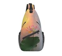 Lotus Sling Bag Casual Crossbody Flower Shoulder Bag Mochila Chest Daypack para Playa al Aire Libre