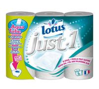 Lotus Solo 1 papel higiénico Aquatube con tubo desechable, 2 paquetes de 6 rollos cada uno.