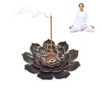 Lotus Stick - Quemador de incienso de loto, quemador de incienso de 6 agujeros, soporte de latón para varillas de incienso, conos de incienso o accesorios de decoración del hogar (1 unidad)