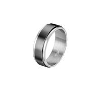 LOTUS STYLE Anillos Hombre - Anillo Acero Inoxidable Hombre 316L - Diseño Ergonómico y Ajuste Perfecto Talla 22 - Plateado LS2395-3/222 22.80 mm - Resistente al Agua