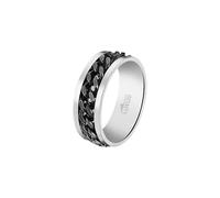 LOTUS STYLE Anillos Hombre - Anillo Acero Inoxidable Hombre 316L - Diseño Ergonómico y Ajuste Perfecto Talla 24 - Plateado LS2394-3/224 23.50 mm - Resistente al Agua