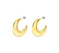 LOTUS STYLE Aros Pendientes Acero Inoxidable Mujer LS2408-4/2 - Ligeros, Cómodos y Resistentes - Cierre Seguro de Presión - Aros Dorados Mujer - Urban Woman - Pendientes Acero Dorado