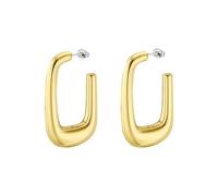 LOTUS STYLE Aros Pendientes Acero Inoxidable Mujer LS2412-4/2 - Ligeros, Cómodos y Resistentes - Cierre Seguro de Presión - Aros Dorados Mujer - Urban Woman - Pendientes Acero Dorado