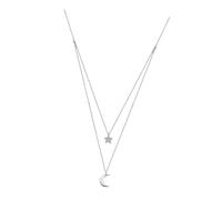 Lotus Style Collar de Plata 925 con Circón Luna y Estrella LP1680-1/4