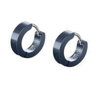 LOTUS STYLE Pendientes Aro Hombre - Aros Acero Inoxidable 316L - Cierre Seguro - Ligeros, Cómodos y Resistentes - Aros Hombre Azules 13.10 mm LS2160-4/3