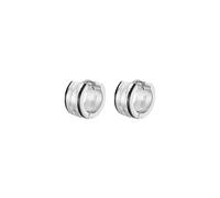 LOTUS STYLE Pendientes Aro Hombre - Aros Acero Inoxidable 316L - Cierre Seguro - Ligeros, Cómodos y Resistentes - Aros Hombre Color Plata 12.00 mm LS2392-4/1