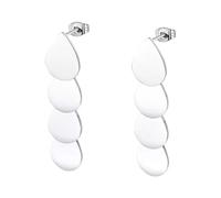 Lotus Style Pendientes Largos LS2422-4/1 de Acero Inoxidable - Cierre Seguro de Presión - Ligeros, Cómodos y Resistentes - Pendientes Largos Mujer - Urban Woman