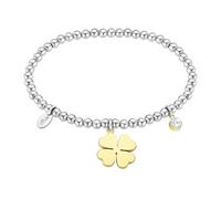 LOTUS STYLE Pulsera Acero Inoxidable Mujer LS2171-2/1 - Pulsera Trébol 4 Hojas con Amuleto de la Suerte - Pulido y Acabado Refinado 17 cm - Ideal para Regalo de Cumpleaños y Ocasiones Especiales