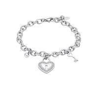 LOTUS STYLE Pulsera Acero Inoxidable Mujer LS2188-2/1 Corazón - Sofisticado Brazalete con Pulido y Acabado Refinado 21 cm - Ideal para Regalo de Cumpleaños - Aniversario - Ocasiones Especiales