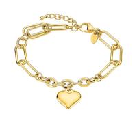 LOTUS STYLE Pulsera Acero Inoxidable Mujer LS2334-2/2 Corazón - Sofisticado Brazalete con Pulido y Acabado Refinado - Pulsera Dorada 20,8 cm - Regalo de Cumpleaños - Aniversario - Ocasiones Especiales