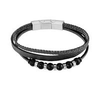 LOTUS STYLE Pulsera Hombre Acero Inoxidable 316L Brazalete de Diseño Sofisticado, Confortable y Resistente al Agua - Pulseras Hombre - Negra 210.00 mm LS2382-2/1 - Regalo de Cumpleaños, Día del Padre