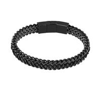 LOTUS STYLE Pulsera Hombre Acero Inoxidable 316L Brazalete de Diseño Sofisticado, Confortable y Resistente al Agua - Pulseras Hombre - Negra 221.70 mm LS2388-2/1 - Regalo de Cumpleaños, Día del Padre