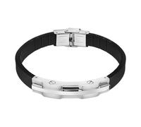 LOTUS STYLE Pulsera Hombre Acero Inoxidable 316L Brazalete de Diseño | Sofisticado, Confortable y Restistente al Agua, Pulseras Hombre, Plateada 223.70 mm LS2455-2/1, Ideal para Regalo