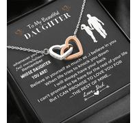 LOTUS - Un regalo para hija de pap : collar de coraz n entrelazado de plata esterlina con una tarjeta con mensaje para mis hijas adolescentes adu