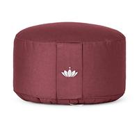 Lotuscrafts - Cojín de meditación, extra alto (20 cm), funda de algodón orgánico, certificado GOTS, rojo burdeos