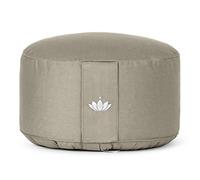 Lotuscrafts Cojín Meditación Yoga Lotus - Altura 20 cm - Relleno de Espelta - Cubierta en Algodón Lavable - Zafu Redondo Para Suelo - Meditation Cushion - Certificado Gots