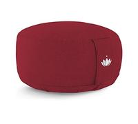 Lotuscrafts Lotus - Cojín de meditación / yoga - Funda: algodón (de agricultura ecológica controlada) - certificado GOTS - con bordado, rojo burdeos