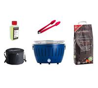 LotusGrill S Small Compact Starter Set de Barbacoa de carbón 2,5 kg haya, 200 ml pasta de combustión, 1 pinzas, 1 bolsa. Fuente USB