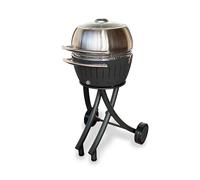LotusGrill XL Set de barbacoa de jardín verde lima - Carro con parrilla XL de acero inoxidable (gris antracita)