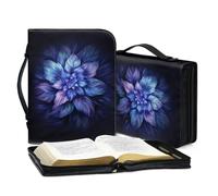 Lotusorchid Funda de piel con estampado de loto bohemio para mujer, God is within Her, She Will Not Fall, funda protectora de la Biblia para la iglesia con asa, funda ligera para transporte de la