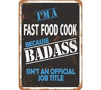 Lotusworld Badass Fast Food Cook Pub Home Decor - Letrero de Metal